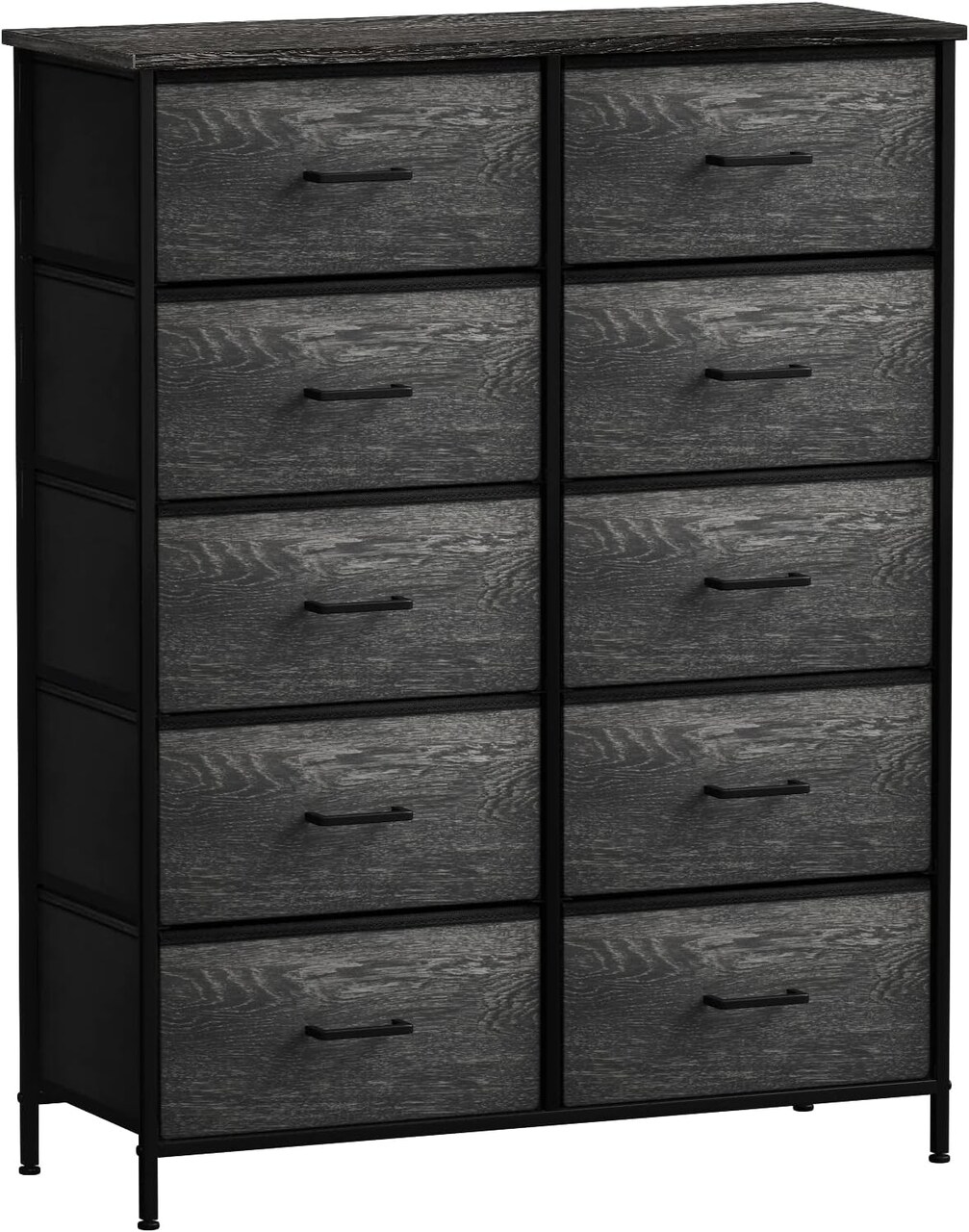 Sorbus Dresser with 10 Drawers - Storage Unit Organizer Chest for Clothes - Bedroom, Room, Nursery, & Closet - Steel Frame, Wood Top & Handles, and Easy Pull Fabric Bins